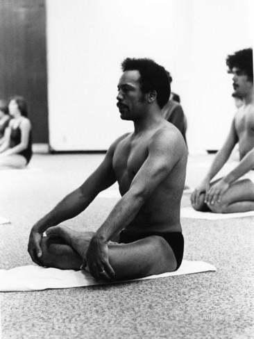 Quincy Jones practicing Yoga.